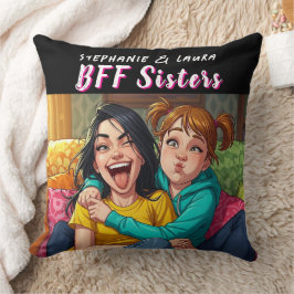 Best Friends Sisters Funny  Kudde