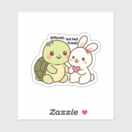 Best Friends Sticker Cute Turtle and Bunny Klistermärken
