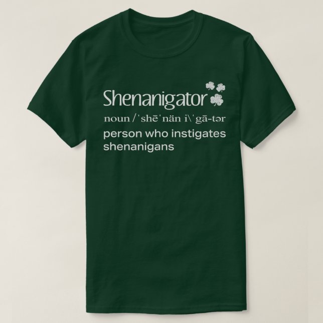 Best Funny Shenanigans Definition St Patricks Gift T Shirt (Design framsida)