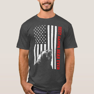 Best Gampa Bear någonsin USA American Flagga Far D T Shirt
