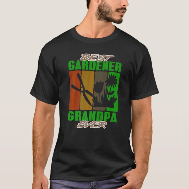 Best Gardener Grandpa  Landscaper Ho T Shirt (Framsida)