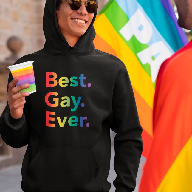 Best Gay Aldrig HBT Rainbow Flagga Hoodie (Skapare uppladdad)