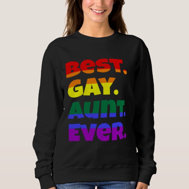 Best Gay Aunt Ever LGBTQ Gay Pride Flag Month Rain T Shirt (Framsida)