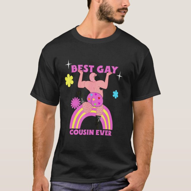 Best Gay Cousin Aldrig Lgbt Pride Family Costume G T Shirt (Framsida)