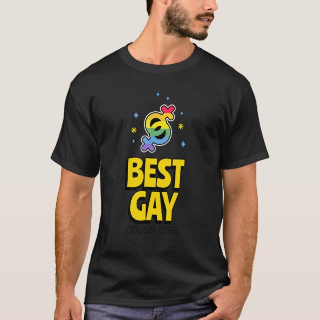 Best Gay Cousin Aldrig Lgbt Pride Family Costume G T Shirt (Framsida)