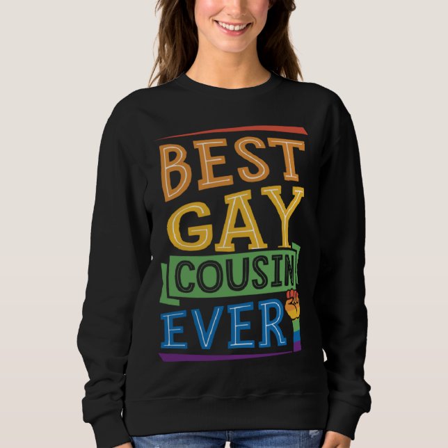 Best Gay Cousin Ever Cute  Gay Pride Family T Shirt (Framsida)