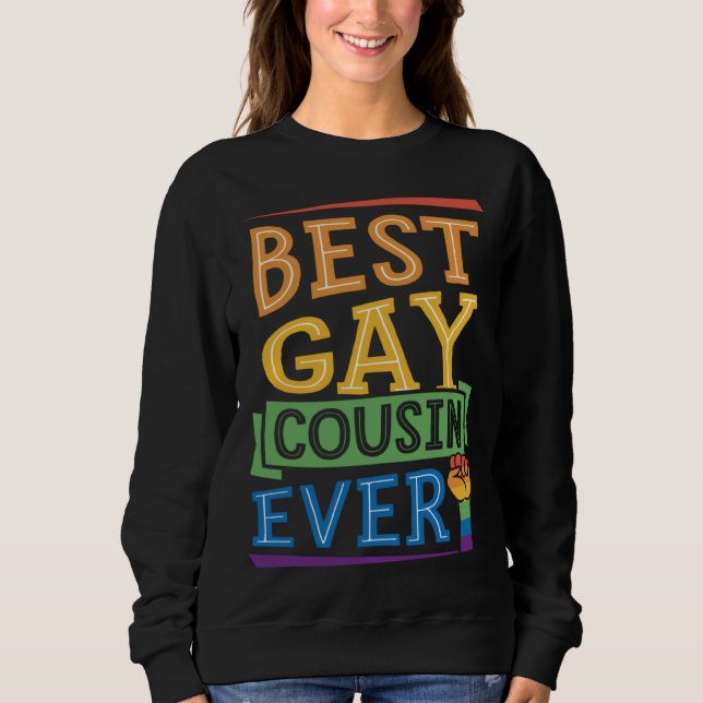Best Gay Cousin Ever Cute  Gay Pride Family T Shirt (Framsida)