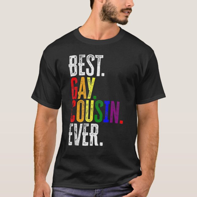 Best Gay Cousin Pridet Rainbow Lgbt T Shirt (Framsida)