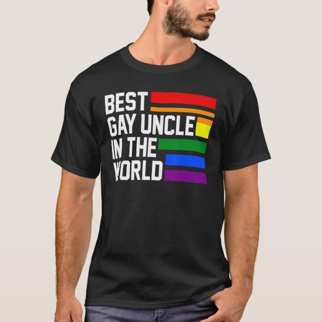 best gay uncle in the world LGBTQ Gay Pride T Shirt (Framsida)