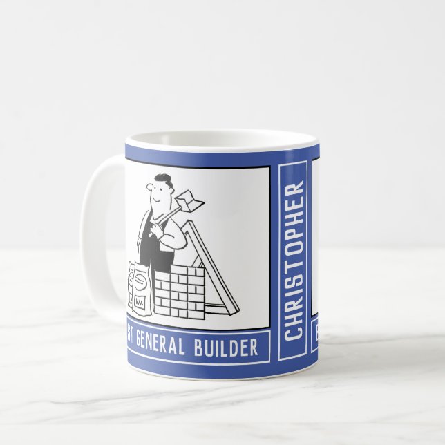 Best General Builder eller House Builder med Namn. Kaffemugg (Framsida vänster)