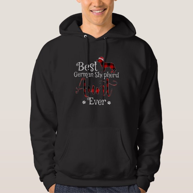 Best German Shepherd Aunt Ever plaid Christmas Hoodie (Framsida)