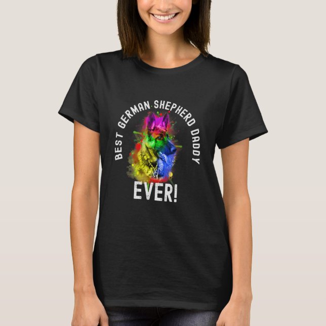 Best German Shepherd Daddy Ever Dog Pet Owner T Shirt (Framsida)