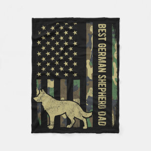 Best German Shepherd Hund Pappa Camouflage America Fleecefilt