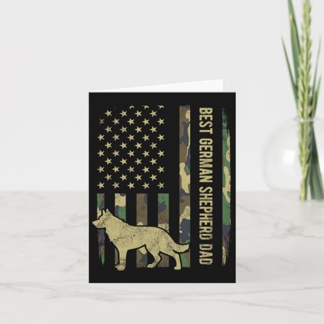 Best German Shepherd Hund Pappa Camouflage America Kort (Framsida)