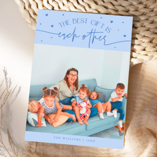 Best Gift Icy Blue Valentines Day Photo Julkort (Skapare uppladdad)