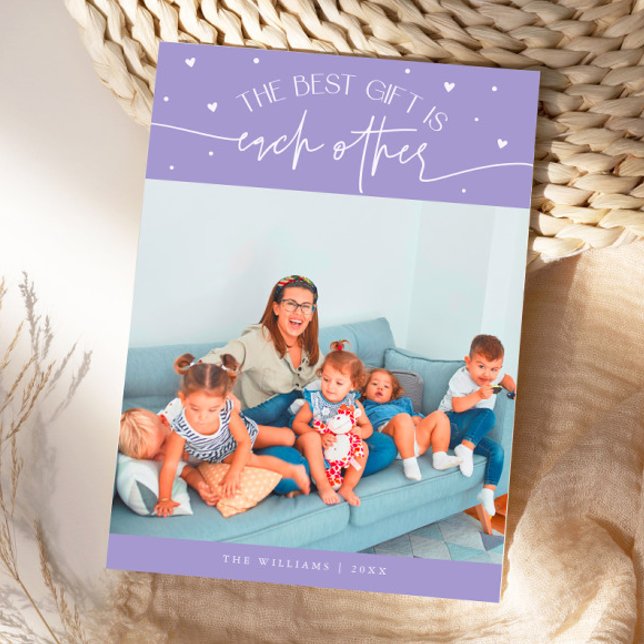 Best Gift Lilac Valentines Day Photo Julkort (Skapare uppladdad)