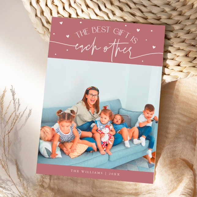 Best Gift Pink Valentines Day Photo Julkort (Skapare uppladdad)