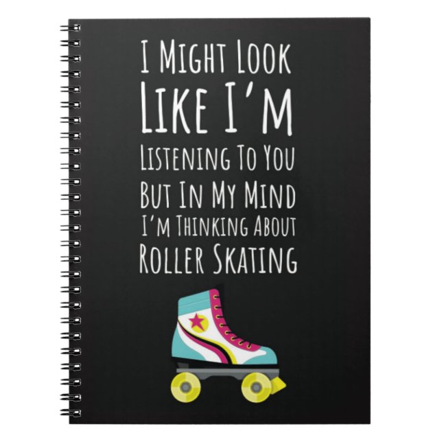 Best Gifts For Roller Skaters Typography Skating Anteckningsbok (Framsidan)