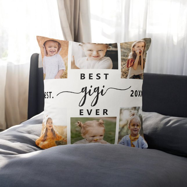 Best Gigi nånsin - Grandchildren Photo Collage Kudde (Skapare uppladdad)
