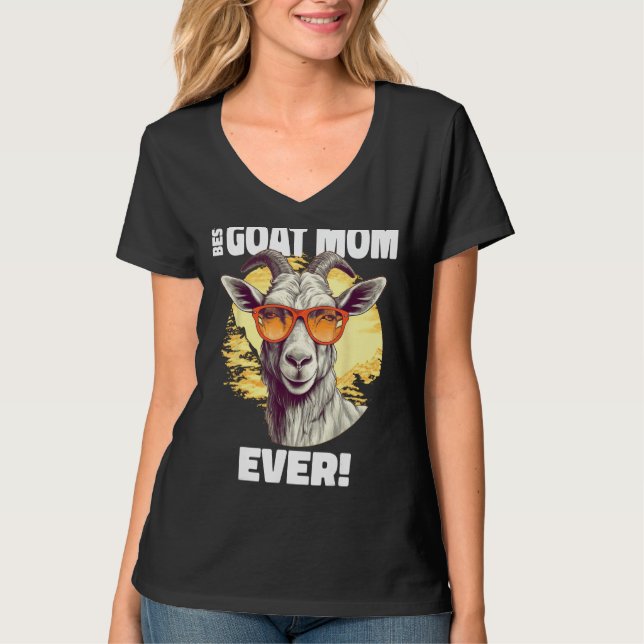Best Goat Mom Ever Goat T Shirt (Framsida)