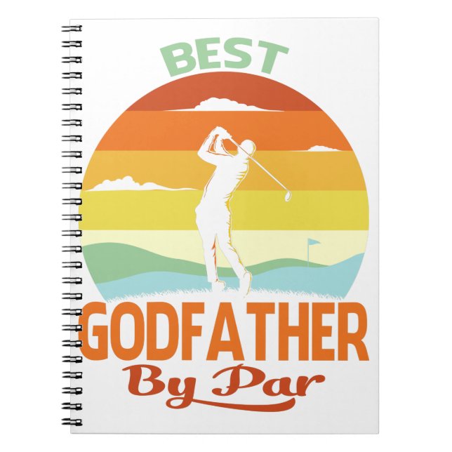 Best Godfather by Par Fars dag Golf Shirt Gift Anteckningsbok (Framsidan)