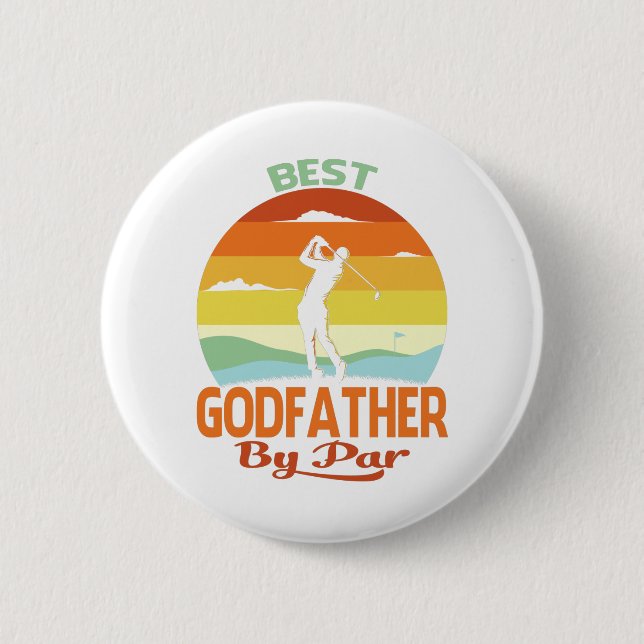 Best Godfather by Par Fars dag Golf Shirt Gift Knapp (Framsida)