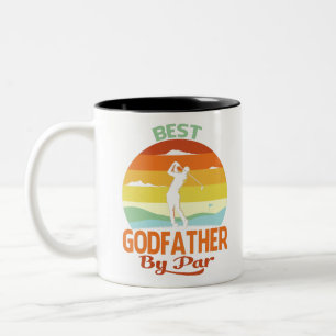Best Godfather by Par Fars dag Golf Shirt Gift Två-Tonad Mugg