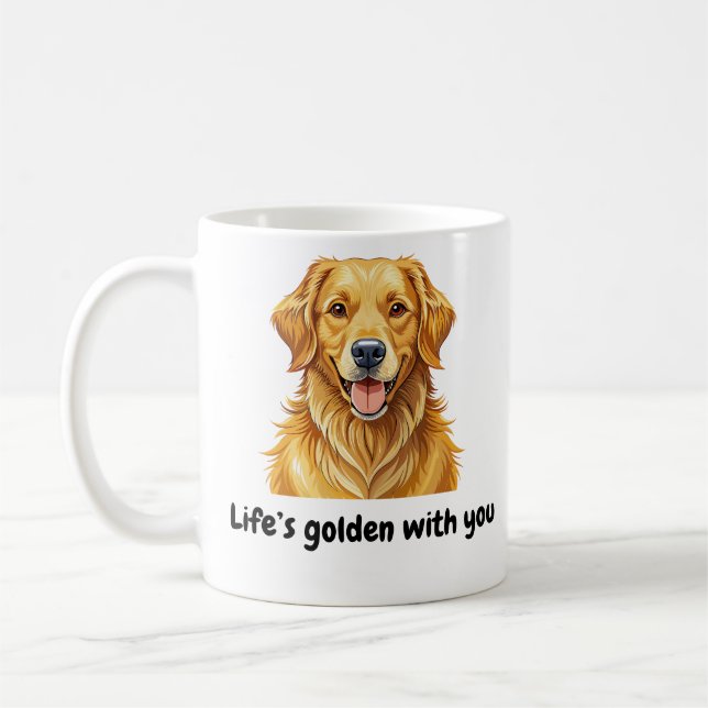 BEST. Golden Retriever Mugg - Livet är Golden... (Vänster)