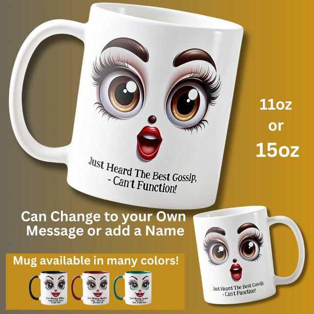Best Gossip, Fabulous Eyes Funny Face Kaffemugg (Skapare uppladdad)