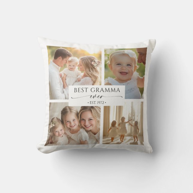 Best Gramma Ever Photo Collage Pillow Gift Kudde (Framsida)