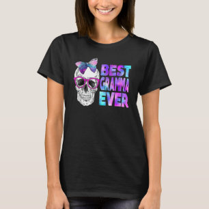 Best Gramma ever Skull Rosa Bow Tie Galaxy Mor" T Shirt
