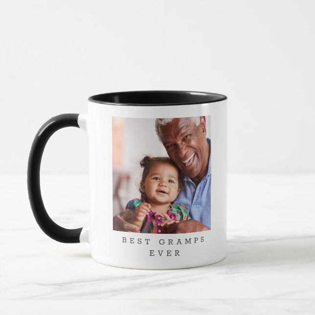 Best Gramps Ever 2 Photo Personalized Grandfather Mugg (Vänster)