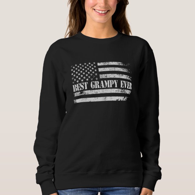 Best Grampy Ever With Retro American Flag Father s T Shirt (Framsida)
