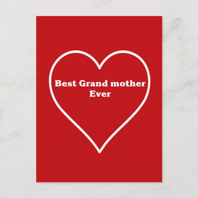 Best grand mother ever  vykort (Framsida)