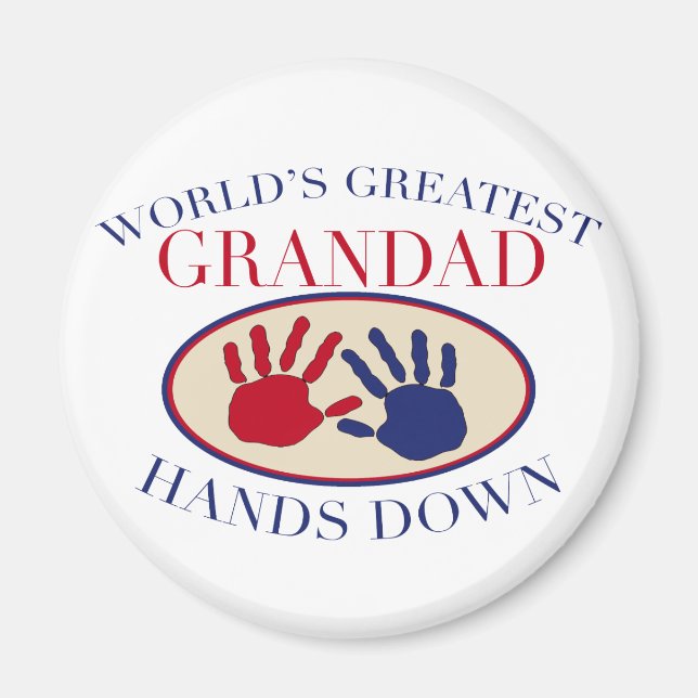 Best Grandad Händer Down Magnet (Framsidan)