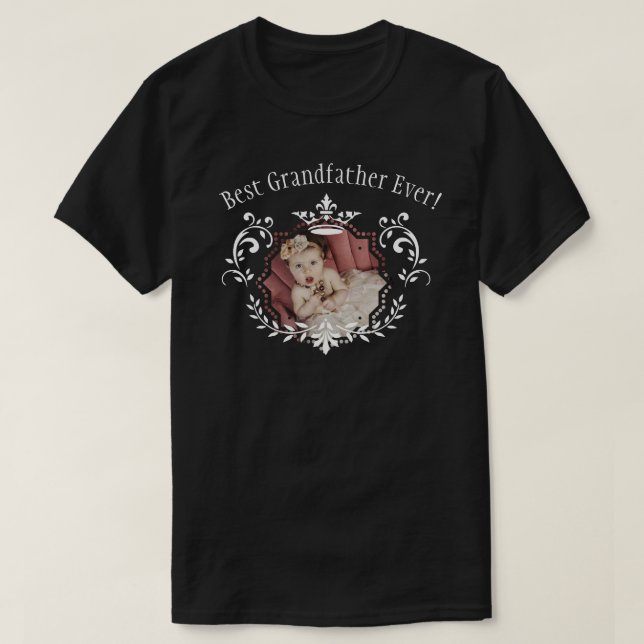 Best Grandfather Family Photo Anpassningsbar T-Shi T Shirt (Design framsida)