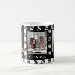 Best Grandma 3 Photo Black White Play Mugg