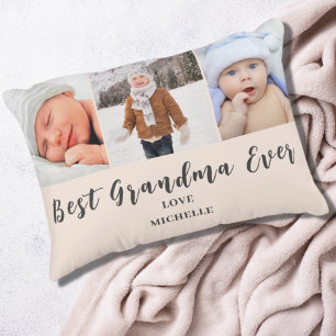 Best Grandma 3 Photo Namn Rosa Prydnadskudde