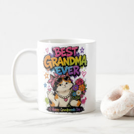 Best Grandma Ever Cat Happy Grandparents Day Graff Kaffemugg