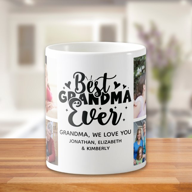 Best Grandma Ever - Cute Photo Collage for Grandma Kaffemugg (Skapare uppladdad)