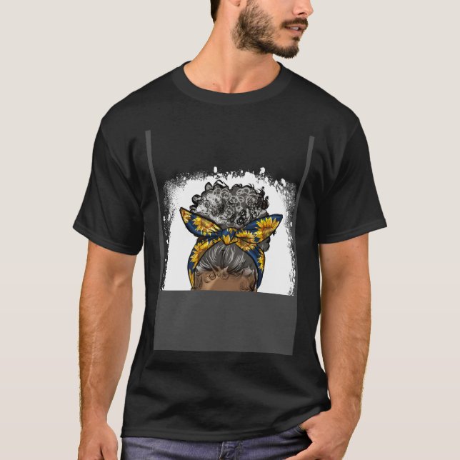 Best Grandma Ever Happy Women's Day Messy Bun Sunf T Shirt (Framsida)