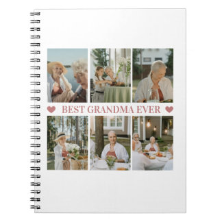 Best Grandma Ever Photo Collage – Gift with Hearts Anteckningsbok