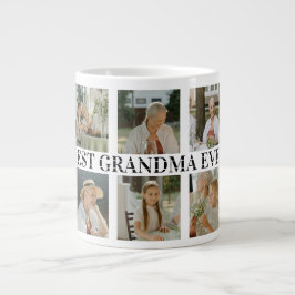 Best Grandma Ever Photo Collage – Gift with Hearts Jumbo Mugg