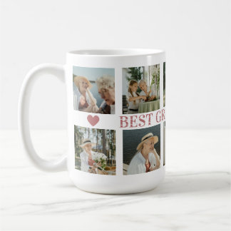 Best Grandma Ever Photo Collage – Gift with Hearts Kaffemugg