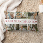 Best Grandma Ever Photo Collage – Gift with Hearts Lumbarkudde<br><div class="desc">Give your beloved grandmother a cozy, heartfelt gift with this personalized throw pillow. Featuring a custom photo collage and the message “Best Grandma Ever” centered with two sweet heart accents, this pillow brings warmth, love, and family memories to any room. Perfect for Grandma, Nana, or Nonna, this custom pillow is...</div>