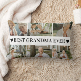 Best Grandma Ever Photo Collage – Gift with Hearts Lumbarkudde