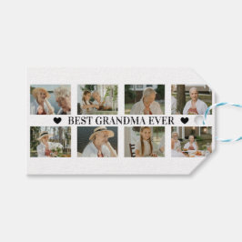 Best Grandma Ever Photo Collage – Gift with Hearts Presentetikett