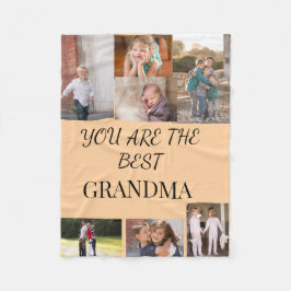 Best Grandma Family Photo Collage Fleecefilt