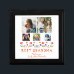 Best Grandma Flowers 5 Photo Collage Keepsaké Minnesask<br><div class="desc">Cute Rosa Best Grandma Flowers 5 Photo Collage Keepsakes presentbox. Handritade blommor i vackra vår färg och fem foton. Skapa din egen presentlåda för personlig för en mormor för Mor's Day,  en födelsedag eller jul och lägg till namn och foton.</div>