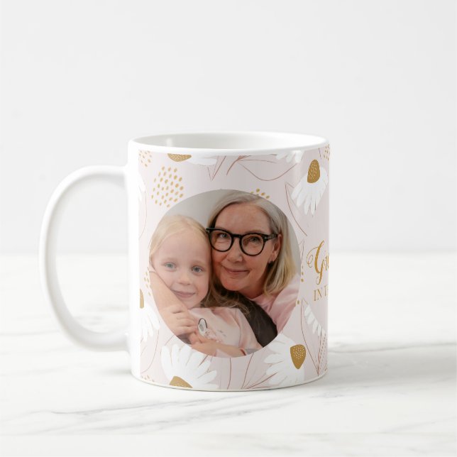 Best Grandma Mugg, Daisy Blommigt Grandma Gift Kaffemugg (Vänster)